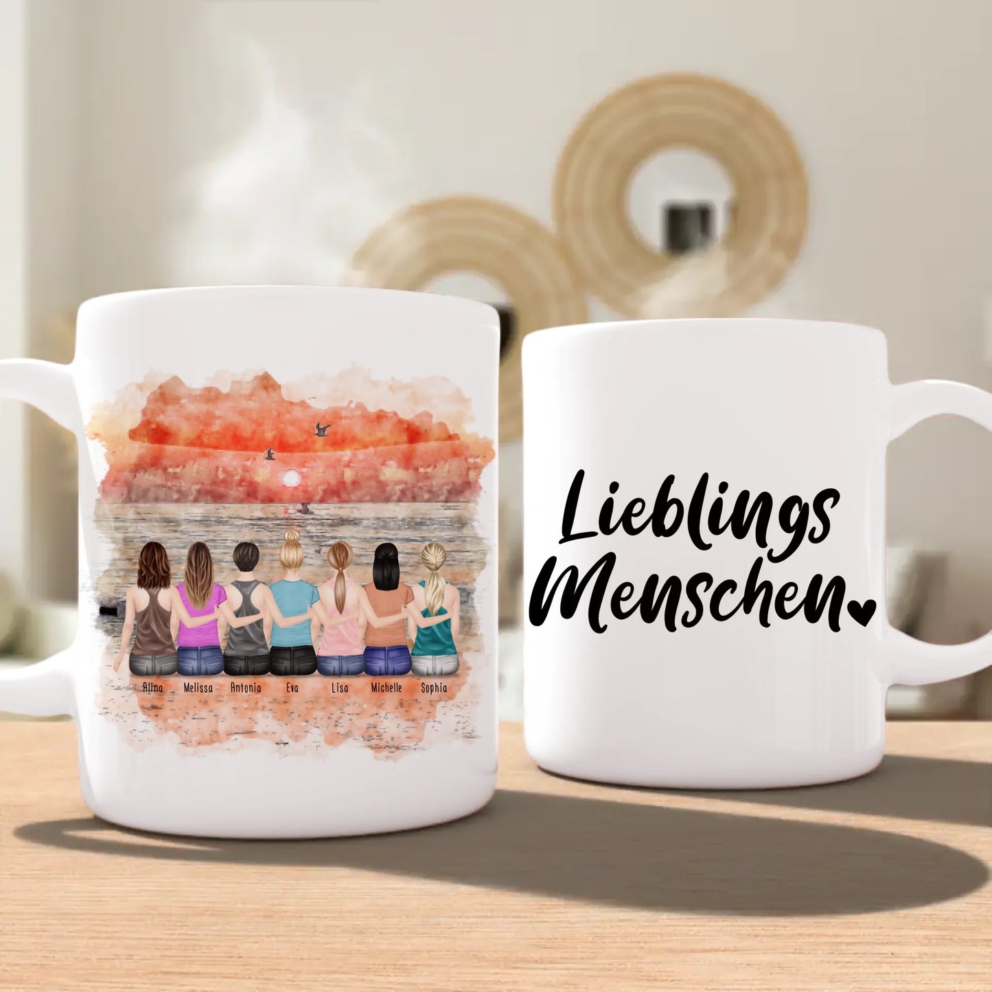 Personalisierte Tasse für Beste Freundinnen (7 Freundinnen)