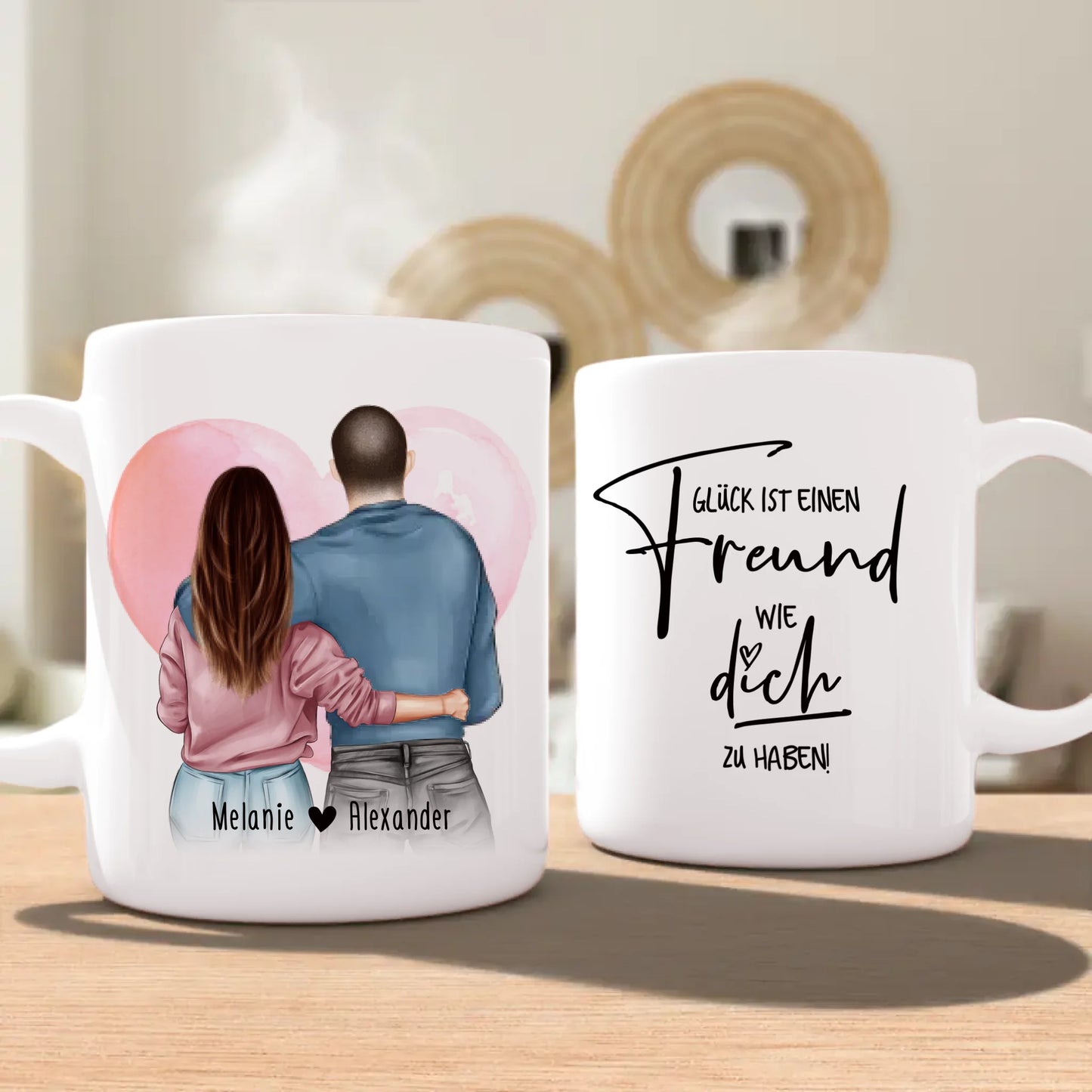 Personalisierte Tasse mit Paar (stehend) - Pärchen Tasse