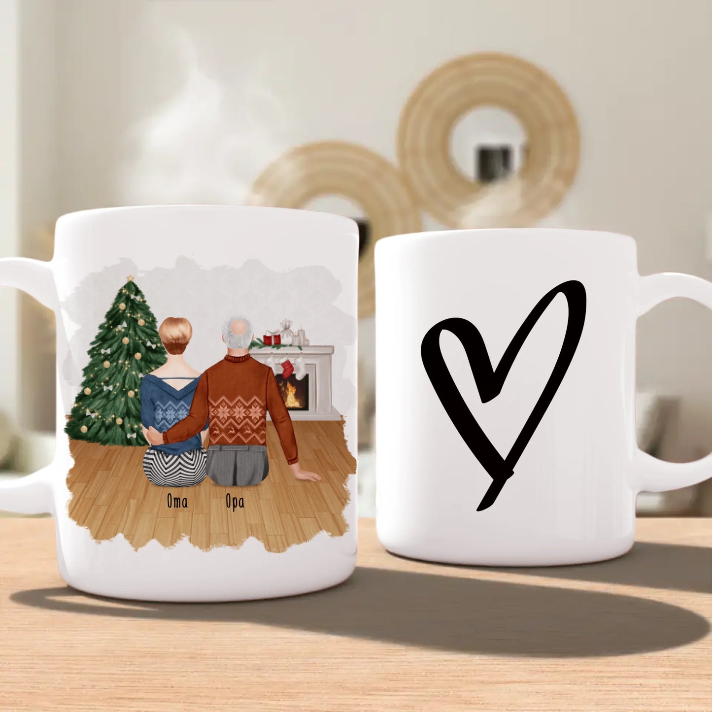 Personalisierte Tasse mit Oma und Opa - Weihnachtstasse