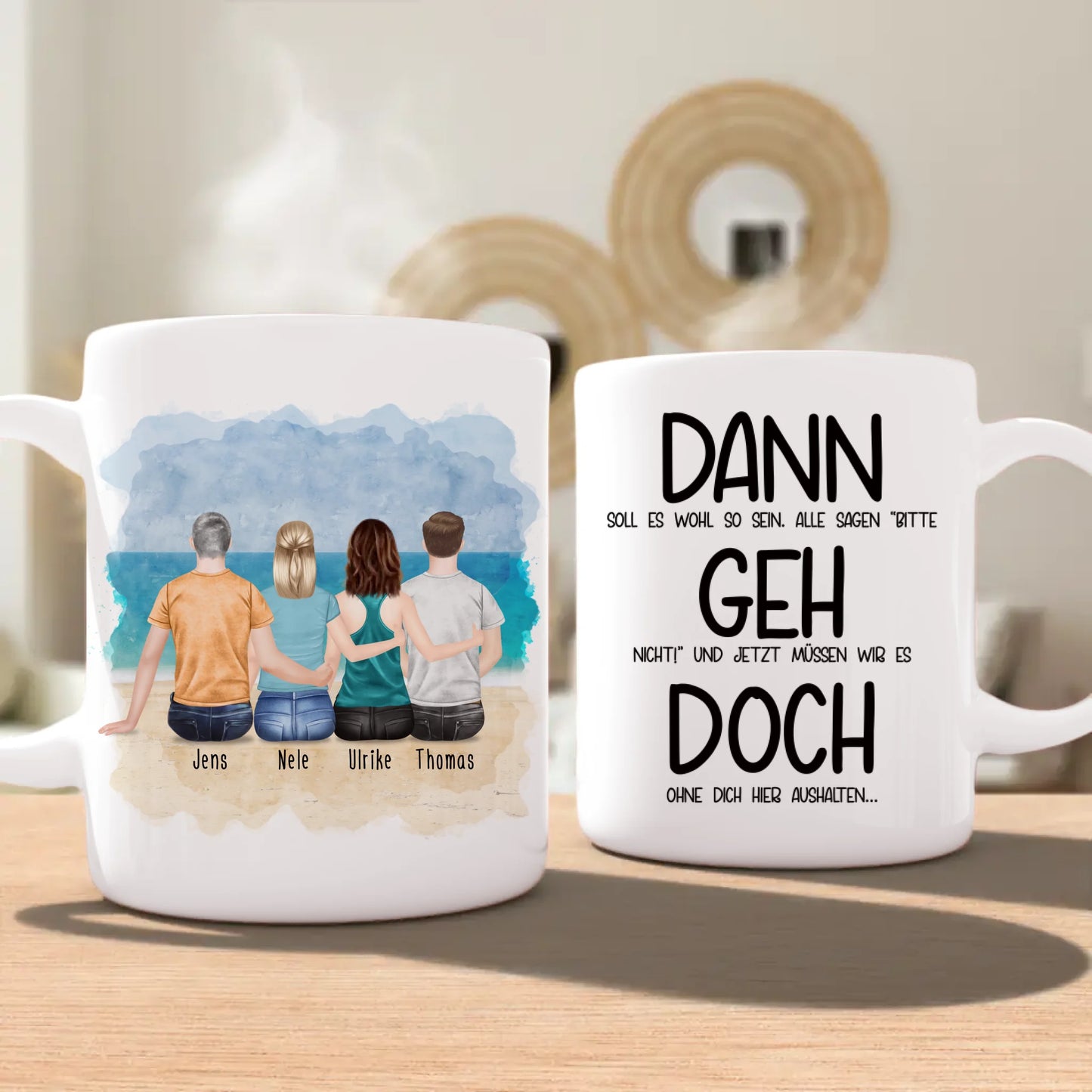 Personalisierte Tasse Kollegen (2 Frauen + 2 Männer) - Abschiedsgeschenk