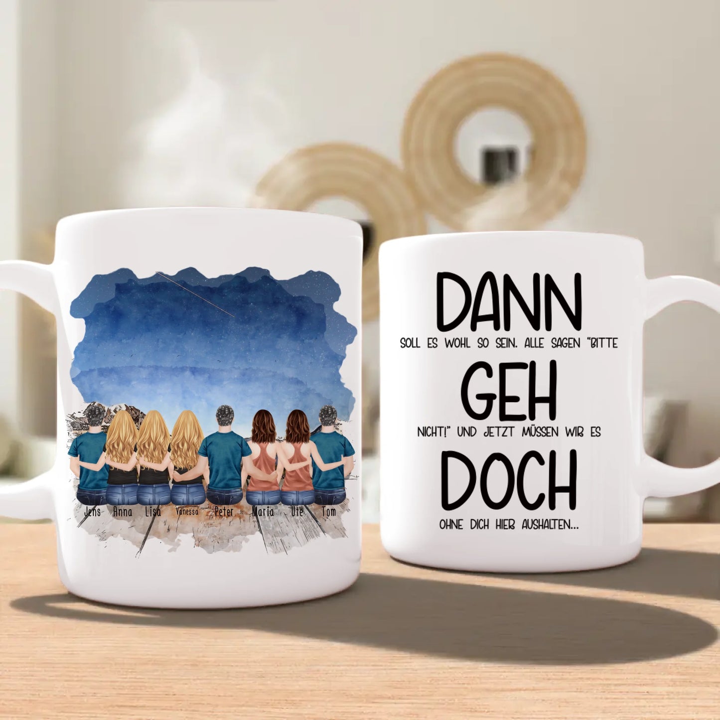 Personalisierte Tasse Kollegen (5 Frauen + 3 Männer) - Abschiedsgeschenk