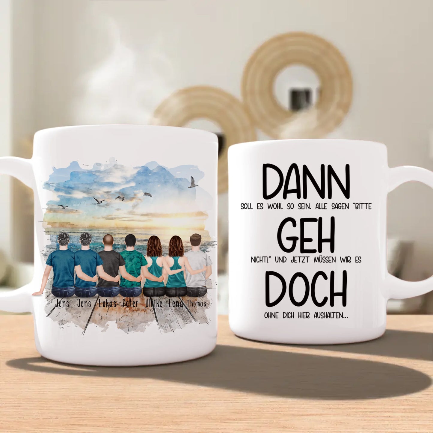 Personalisierte Tasse Kollegen (2 Frauen + 5 Männer) - Abschiedsgeschenk