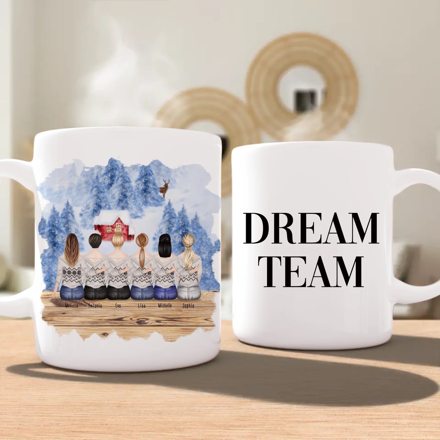 Personalisierte Tasse für Beste Freundinnen (6 Freundinnen) - Weihnachtstasse