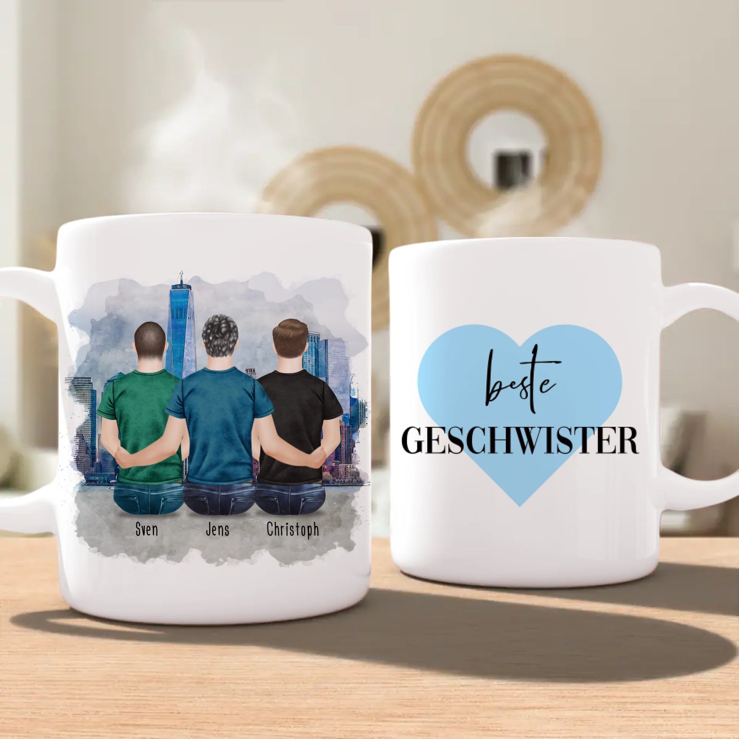 Personalisierte Tasse mit Bruder (3 Brüder)