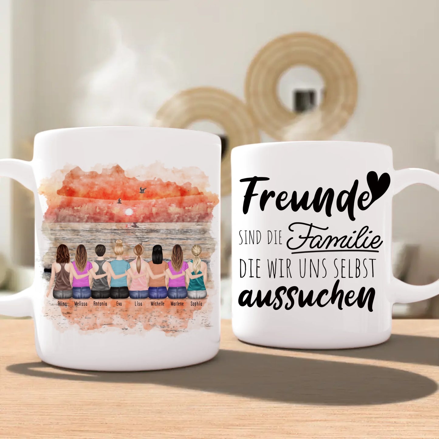 Personalisierte Tasse für Beste Freundinnen (8 Freundinnen)