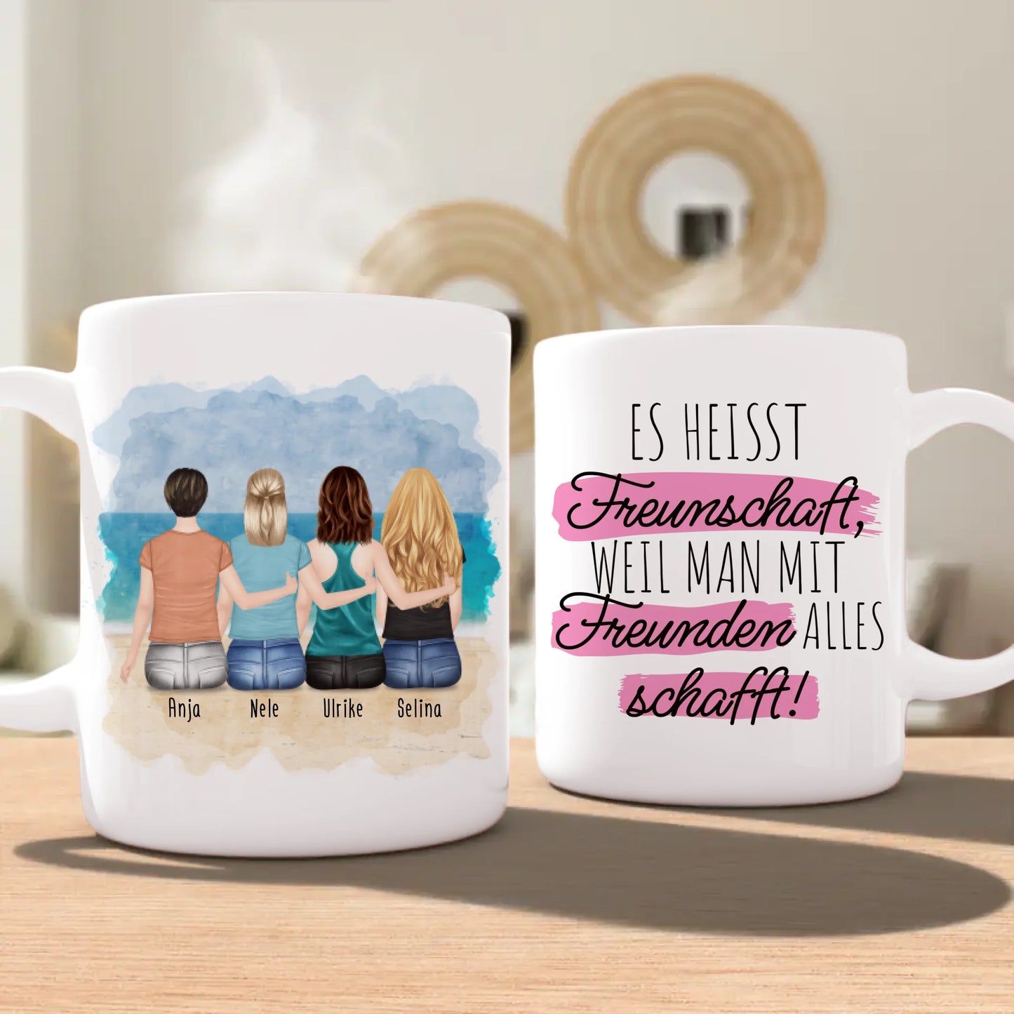 Personalisierte Tasse für Beste Freundinnen (4 Freundinnen)