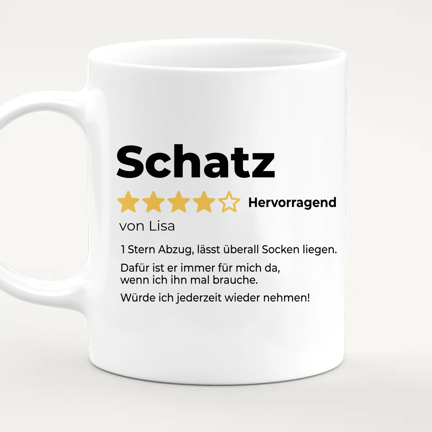 Personalisierte Tasse - Bewertung für Partner