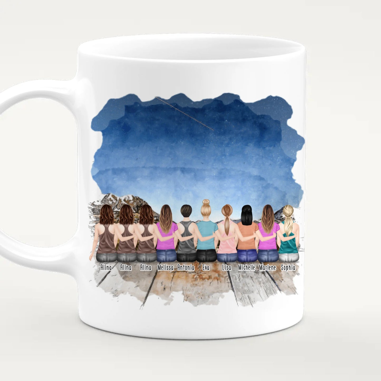 Personalisierte Tasse für Beste Freundinnen (10 Freundinnen)