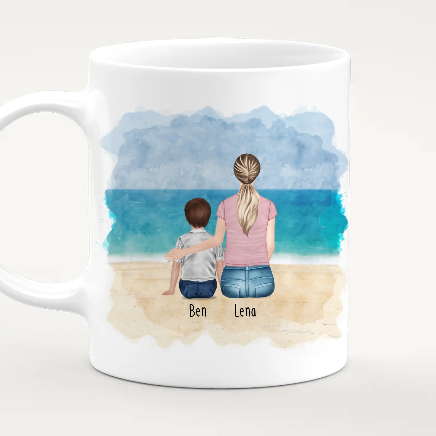 Personalisierte Tasse - Beste Patin (1 Kind/Baby + 1 Frau)