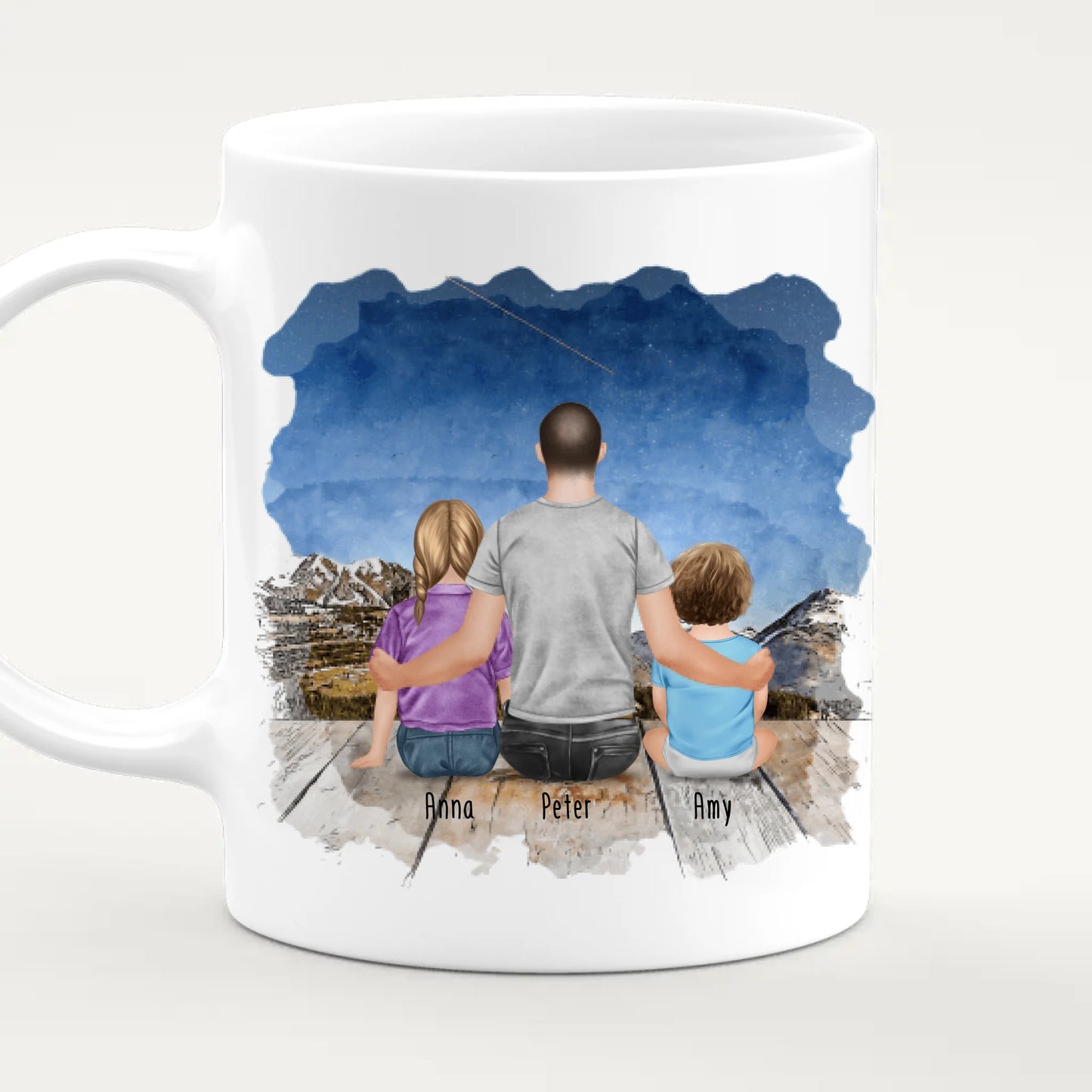 Personalisierte Tasse - 1 Kind + 1 Mann + 1 Baby - Bester Onkel