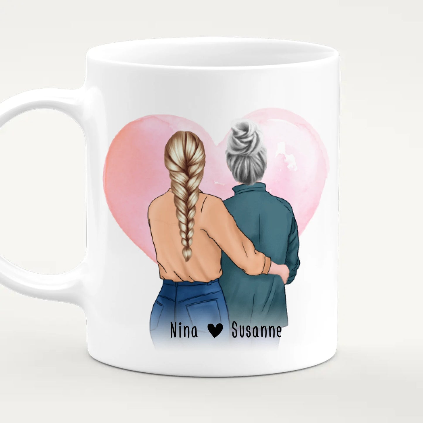 Personalisierte Tasse - Mutter/Mama + Tochter (stehend)