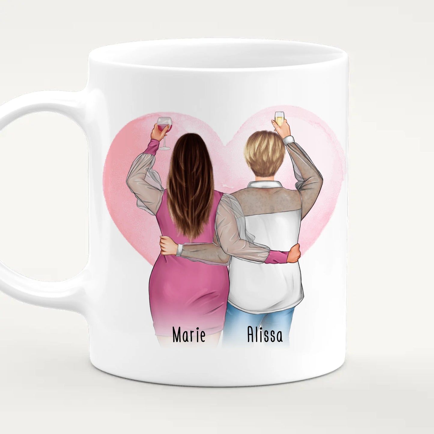 Personalisierte Tasse Beste Freundin (2 Freundinnen) (Plus Size)