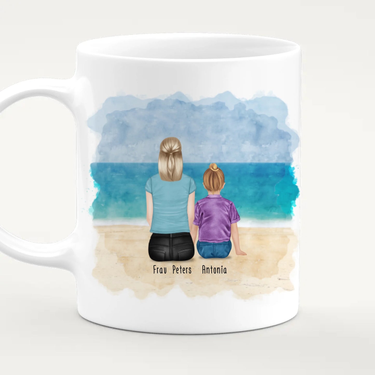 Personalisierte Tasse - Beste Erzieherin (1 Frauen + 1 Kind)