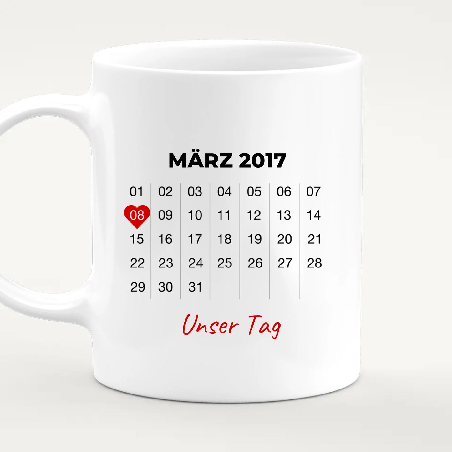 Personalisierte Tasse mit Jahrestag und Bild - Jahrestag Geschenk für Paare