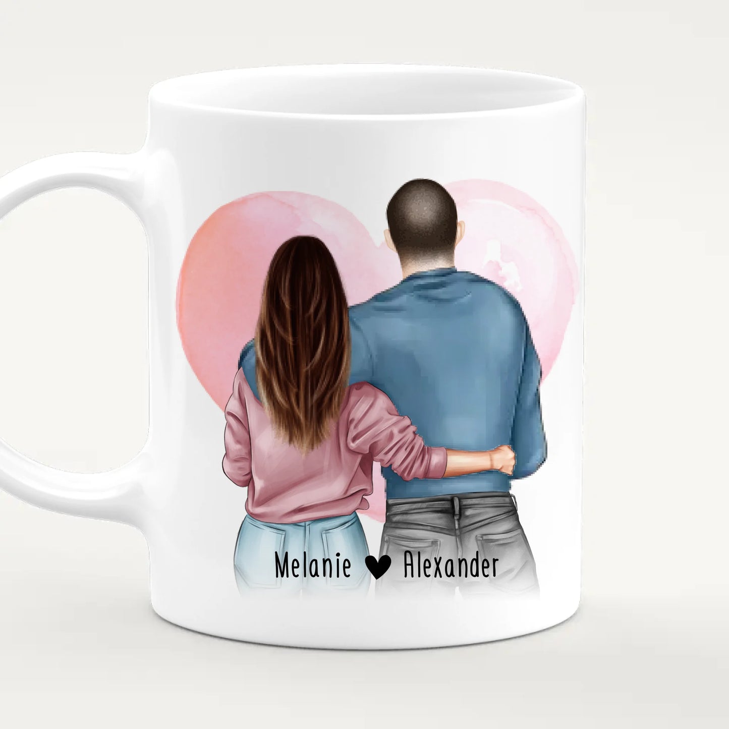 Personalisierte Tasse mit Paar (stehend) - Pärchen Tasse