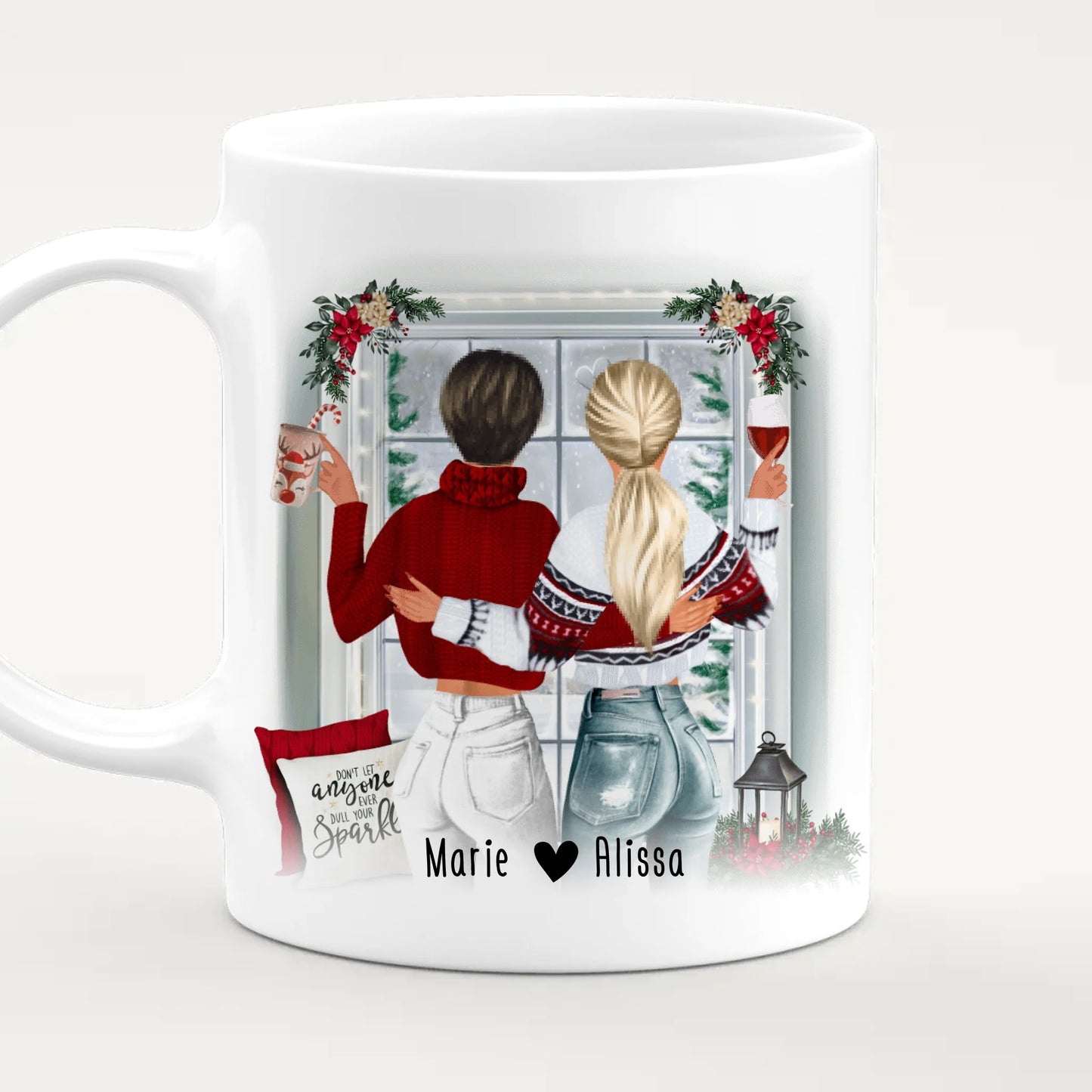 Personalisierte Tasse Beste Schwestern (2 Schwestern) - Weihnachtstasse