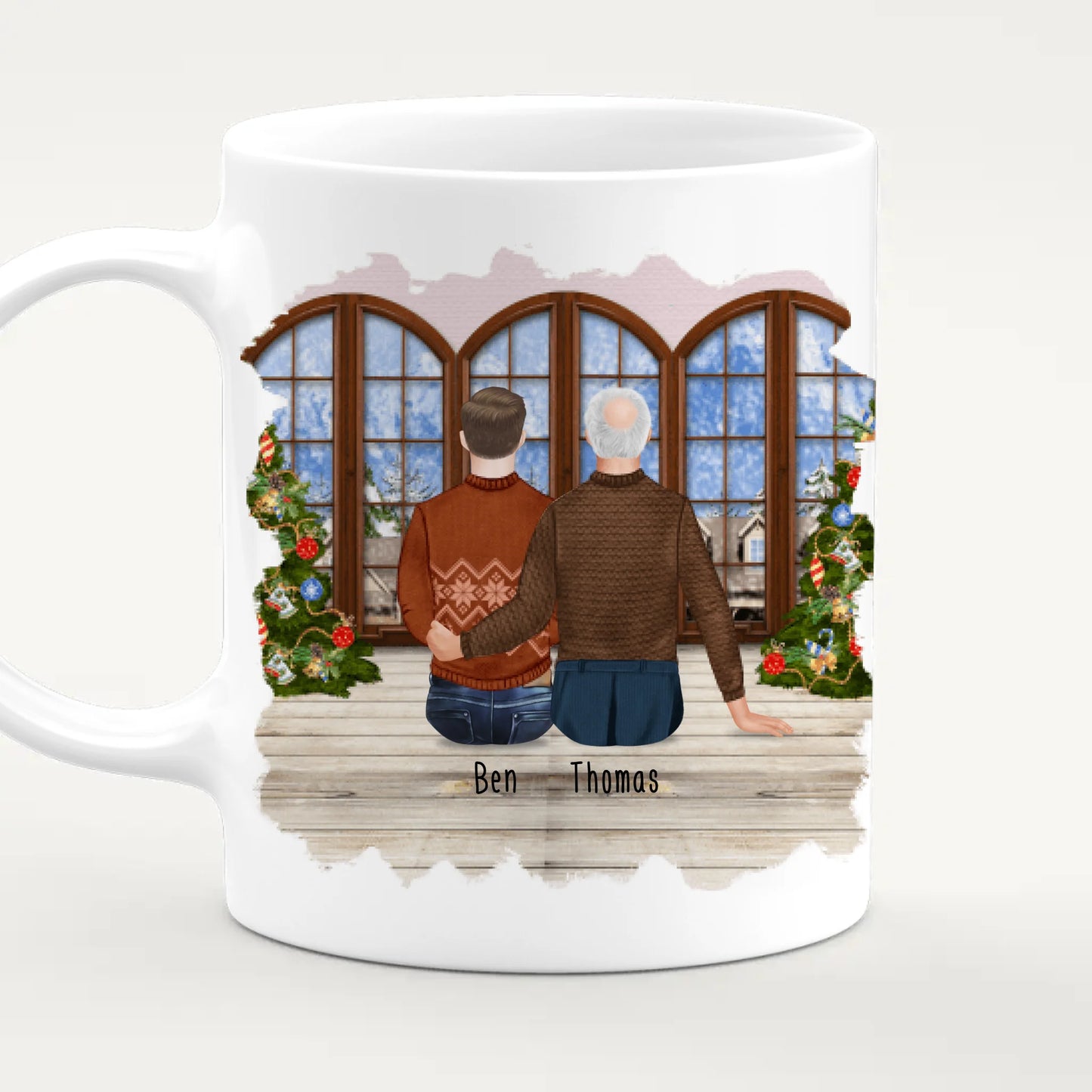 Personalisierte Tasse für Opa (1 Mann + 1 Opa) - Weihnachtstasse