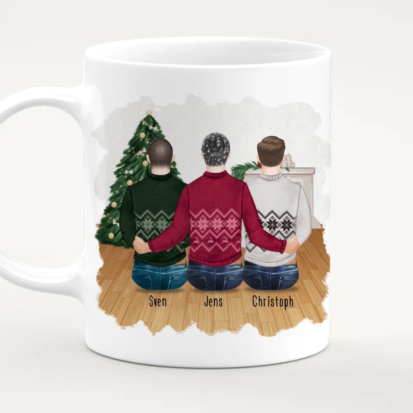 Personalisierte Tasse mit Bruder (3 Brüder) - Weihnachtstasse