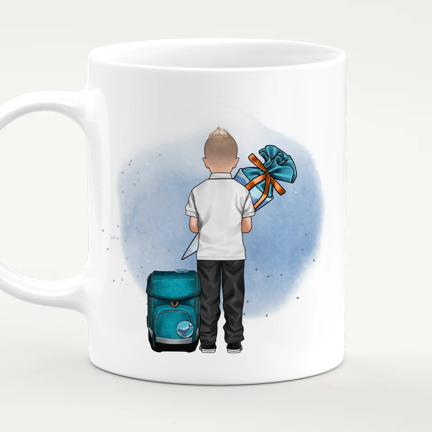 Personalisierte Tasse - Geschenk zur Einschulung (1 Junge)