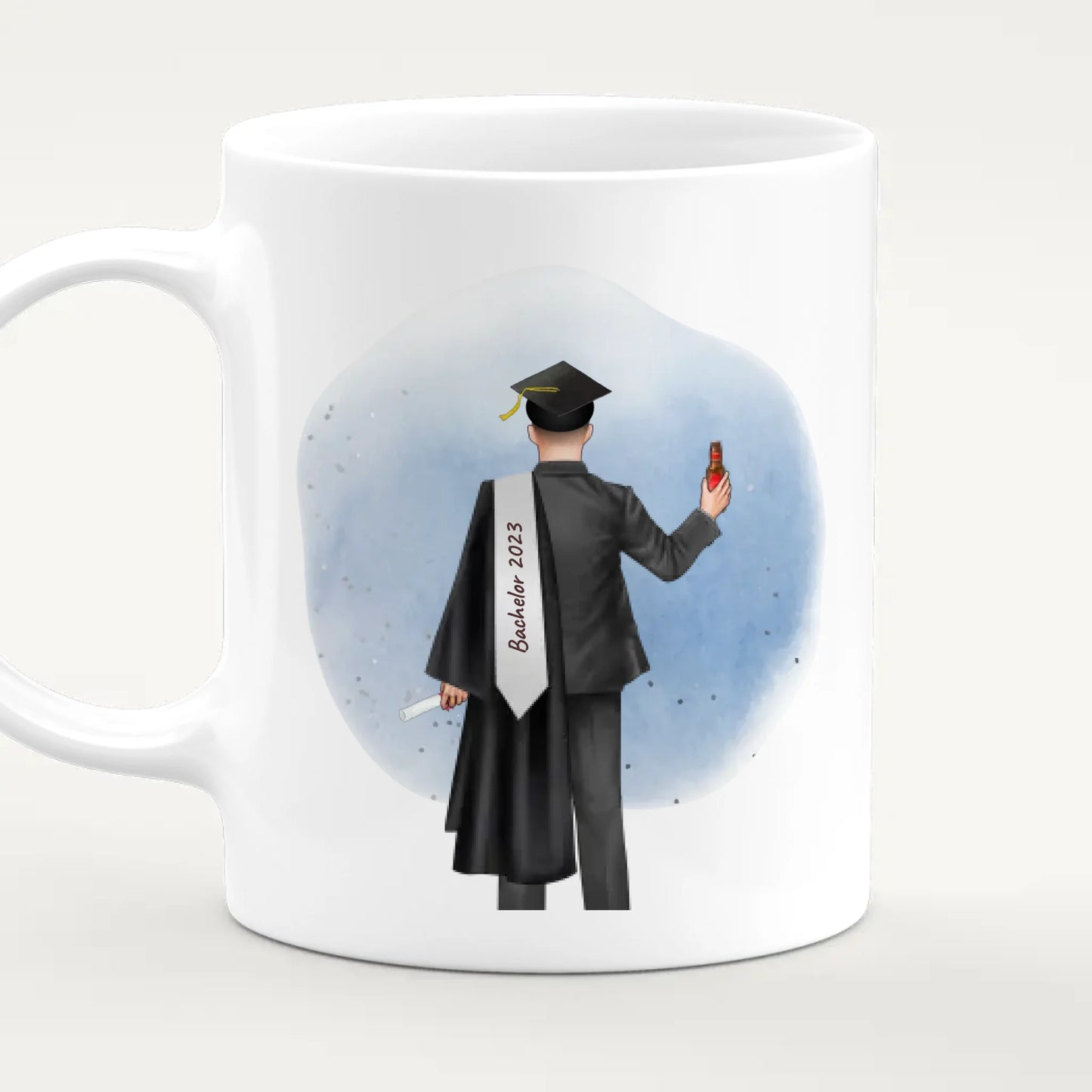 Personalisierte Tasse - Bachelor/Master/Abi/Schulabschluss Geschenk (1 Mann)