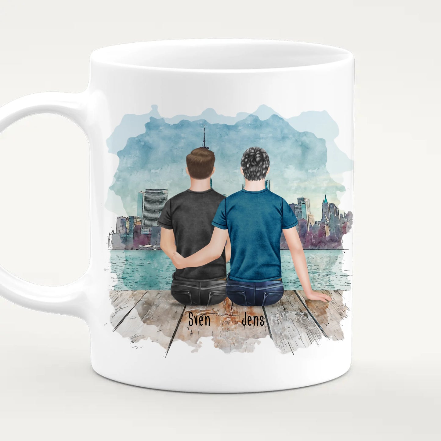 Personalisierte Tasse Kollegen (2 Männer) - Abschiedsgeschenk