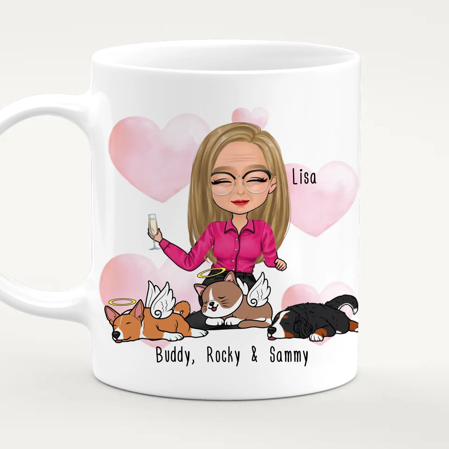 Personalisierte Tasse Hundemama/Katzenmama/Tiermama (1-8 Hunde/Katzen)