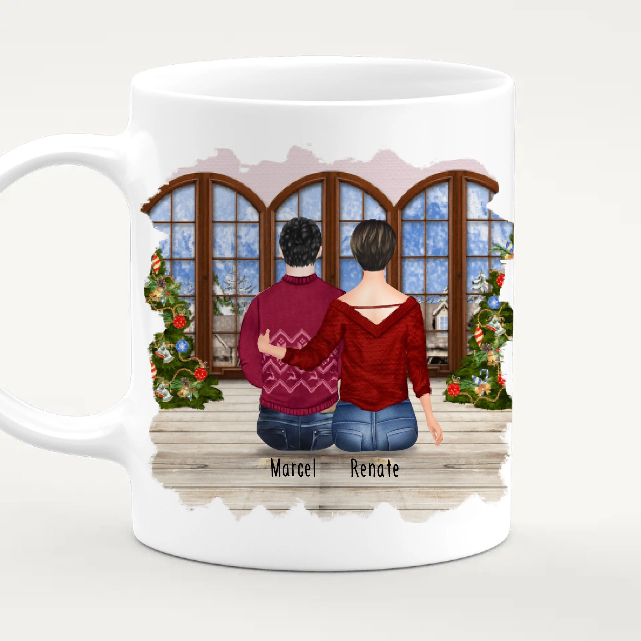 Personalisierte Tasse mit Mutter/Sohn (1 Sohn) - Weihnachtstasse