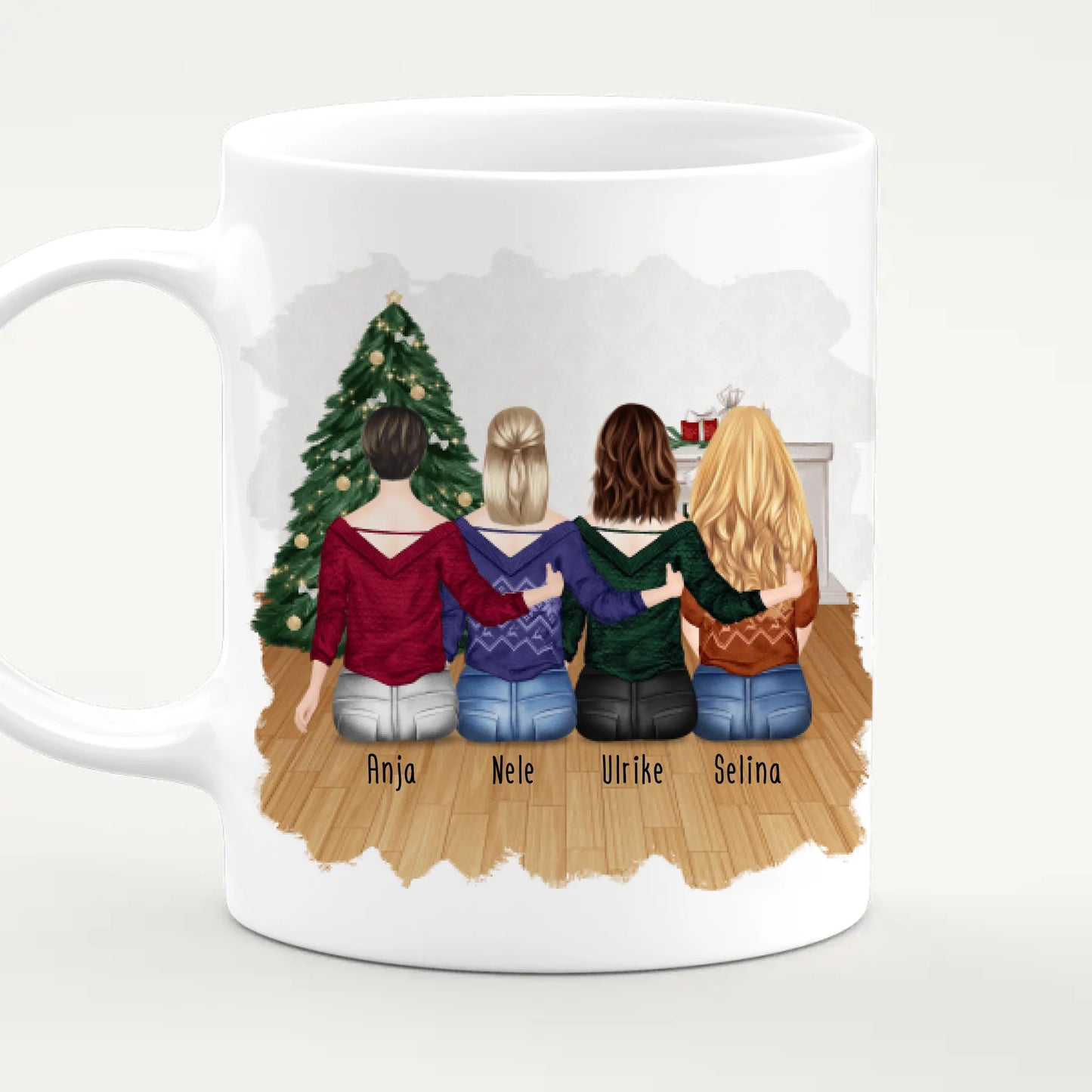 Personalisierte Tasse für Beste Schwestern (4 Schwestern) - Weihnachtstasse