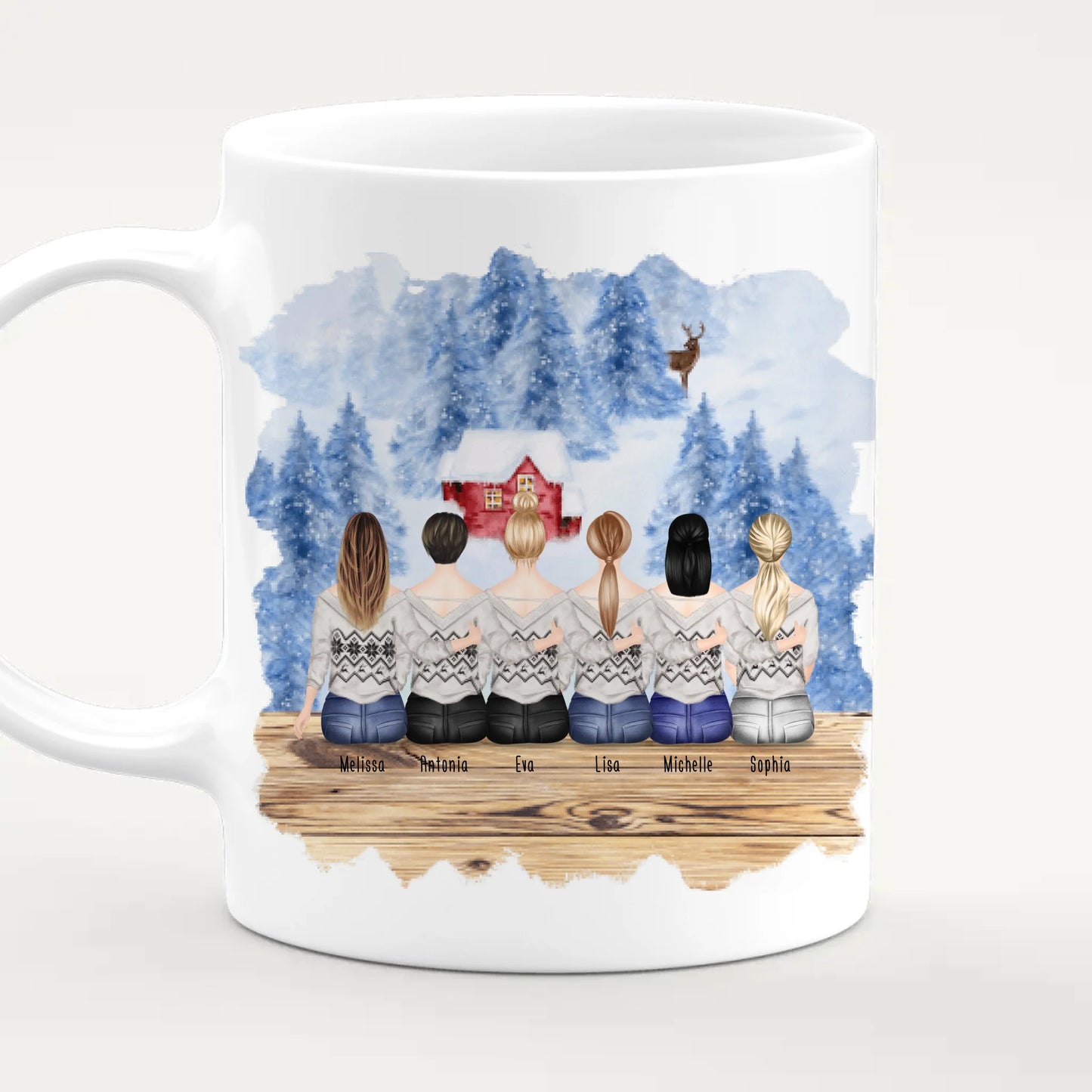 Personalisierte Tasse für Beste Freundinnen (6 Freundinnen) - Weihnachtstasse