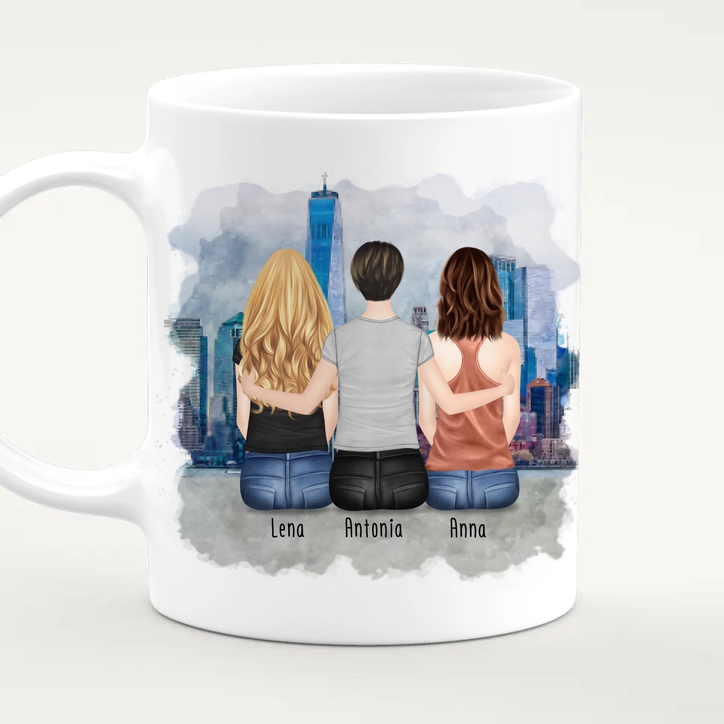 Personalisierte Tasse mit Mutter/Tochter (2 Töchter)