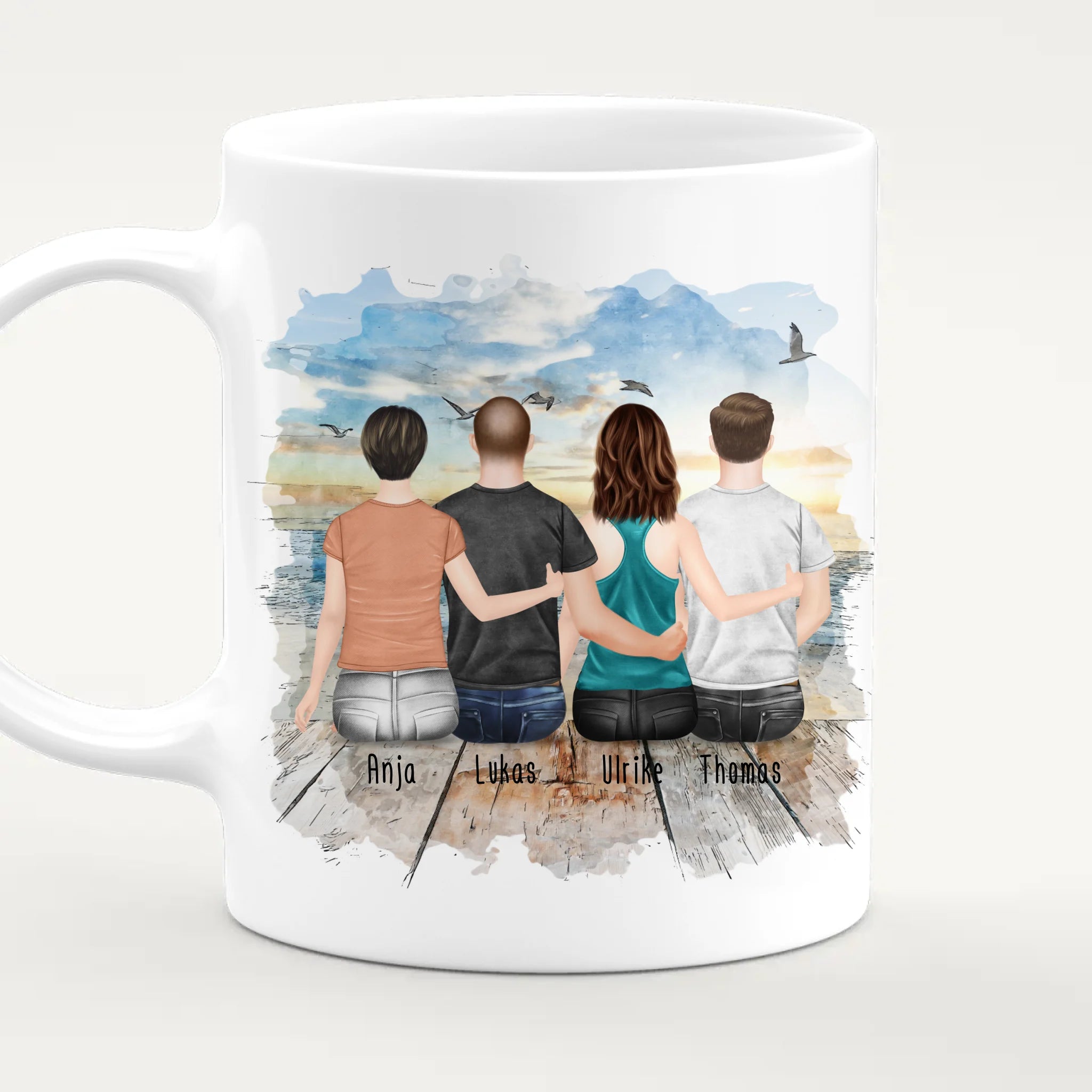 Personalisierte Tasse mit Mutter/Tochter/Sohn (1 Tochter + 2 Söhne)