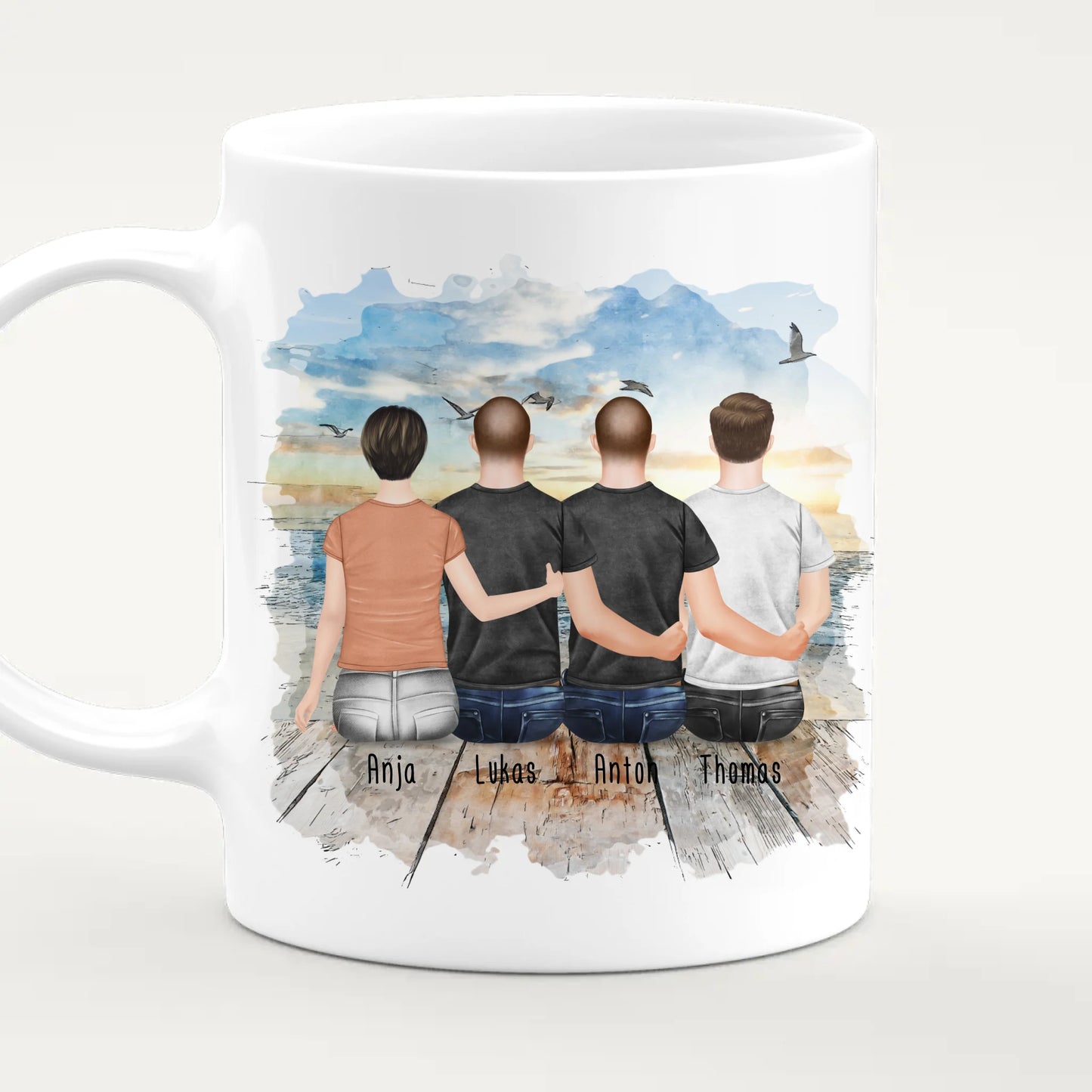 Personalisierte Tasse mit Mutter/Sohn (3 Söhne)