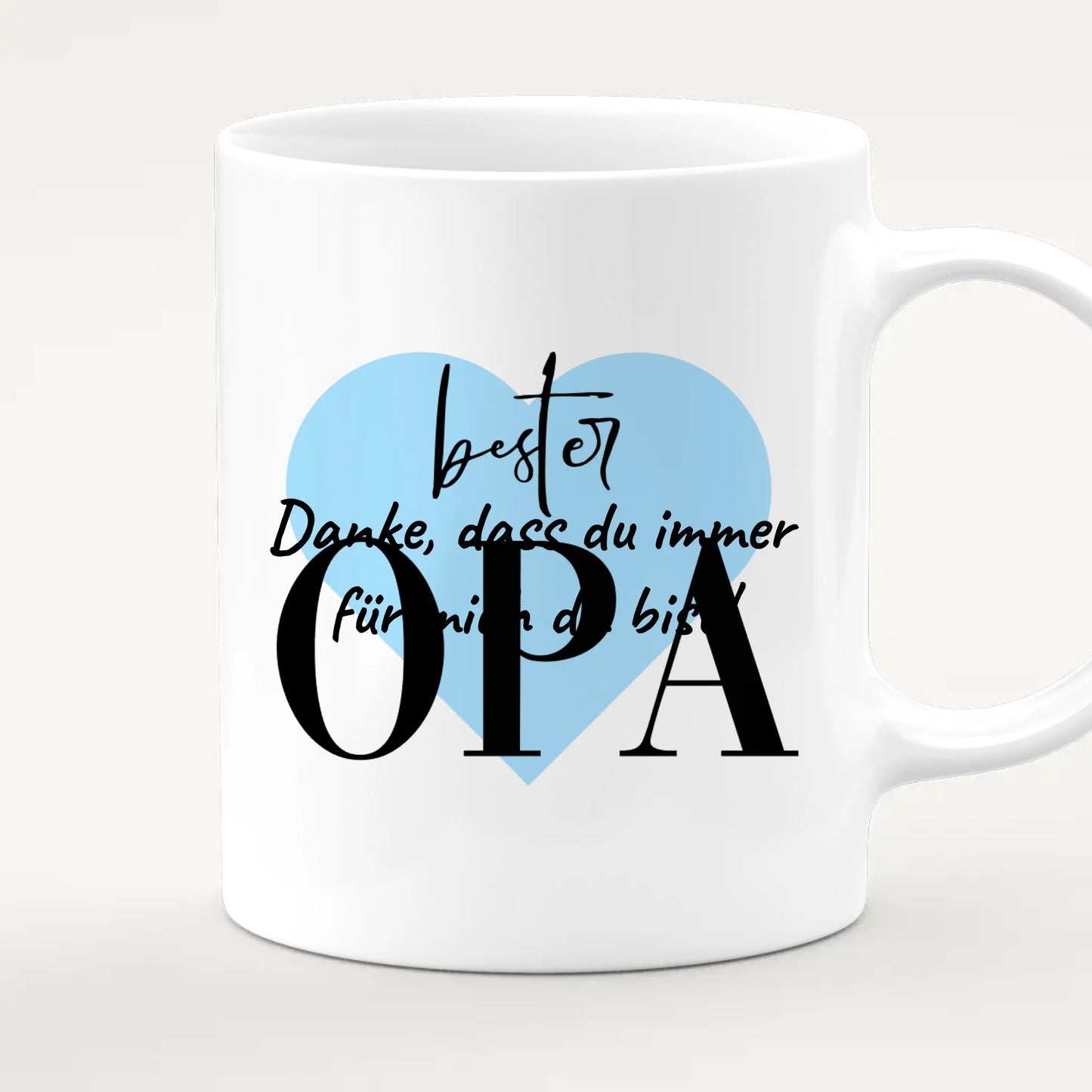 Personalisierte Tasse für Opa (1 Baby + 1 Opa)