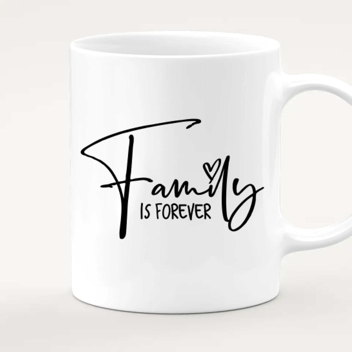 Personalisierte Tasse mit 1 Frau + 2 Kindern + 1 Hund