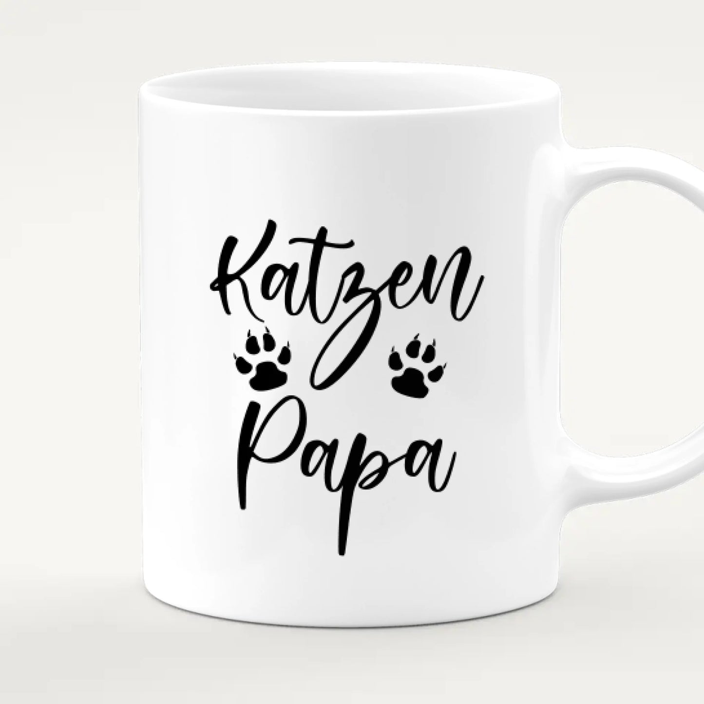 Personalisierte Tasse mit Katze und Mann (1 Katze + 1 Mann)