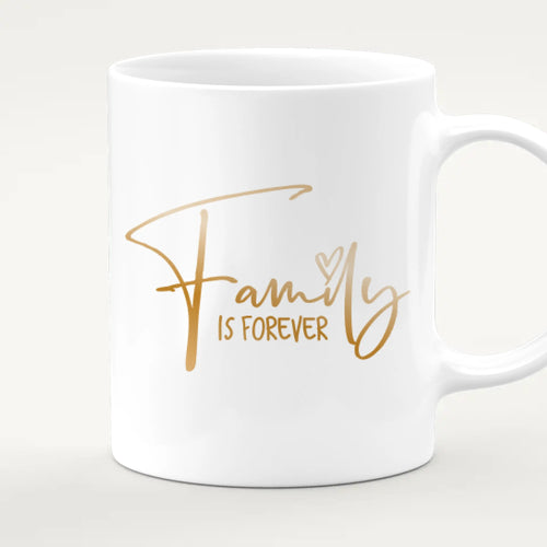 Personalisierte Tasse mit Familie (1 Kind/Baby) - Weihnachtstasse