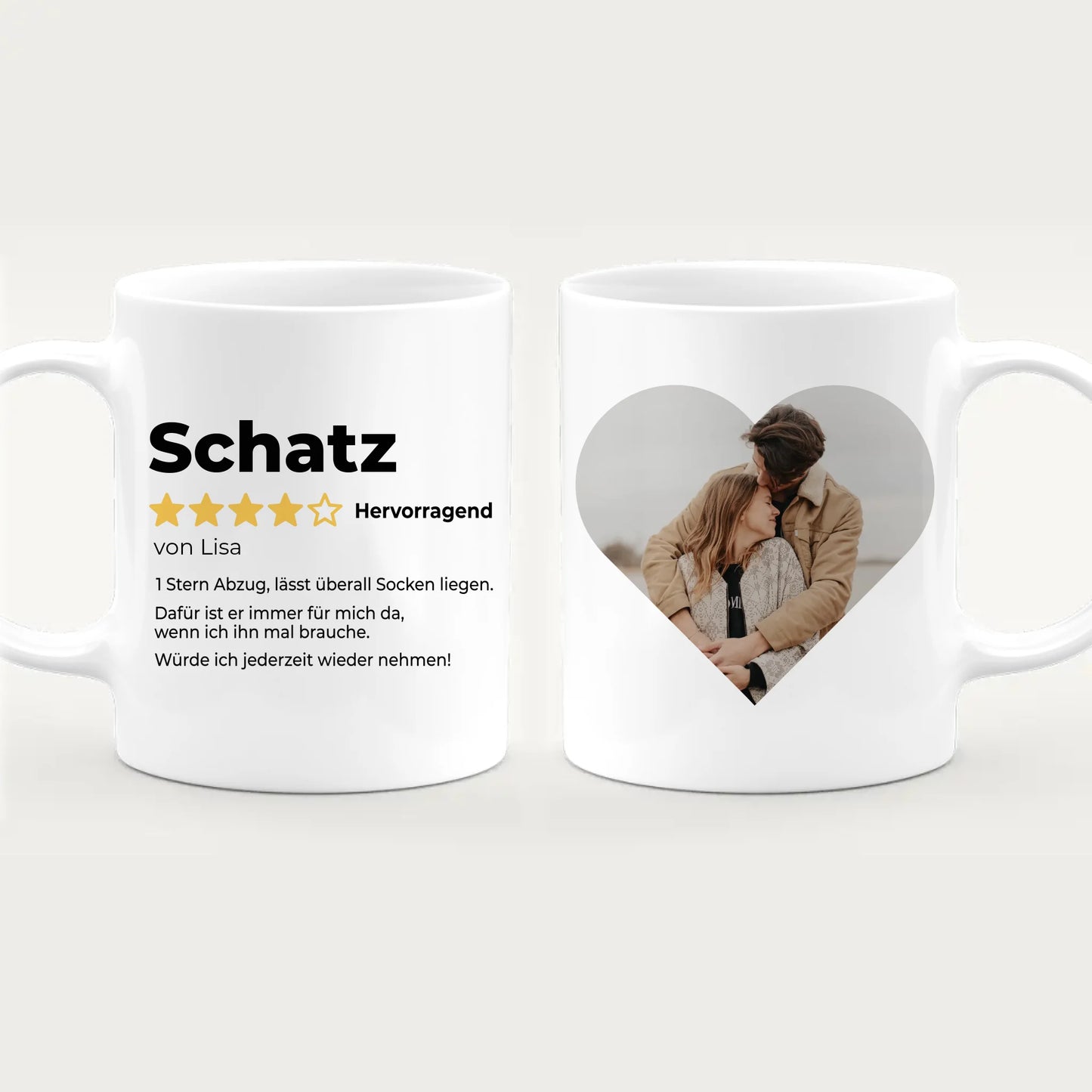 Personalisierte Tasse - Bewertung für Partner