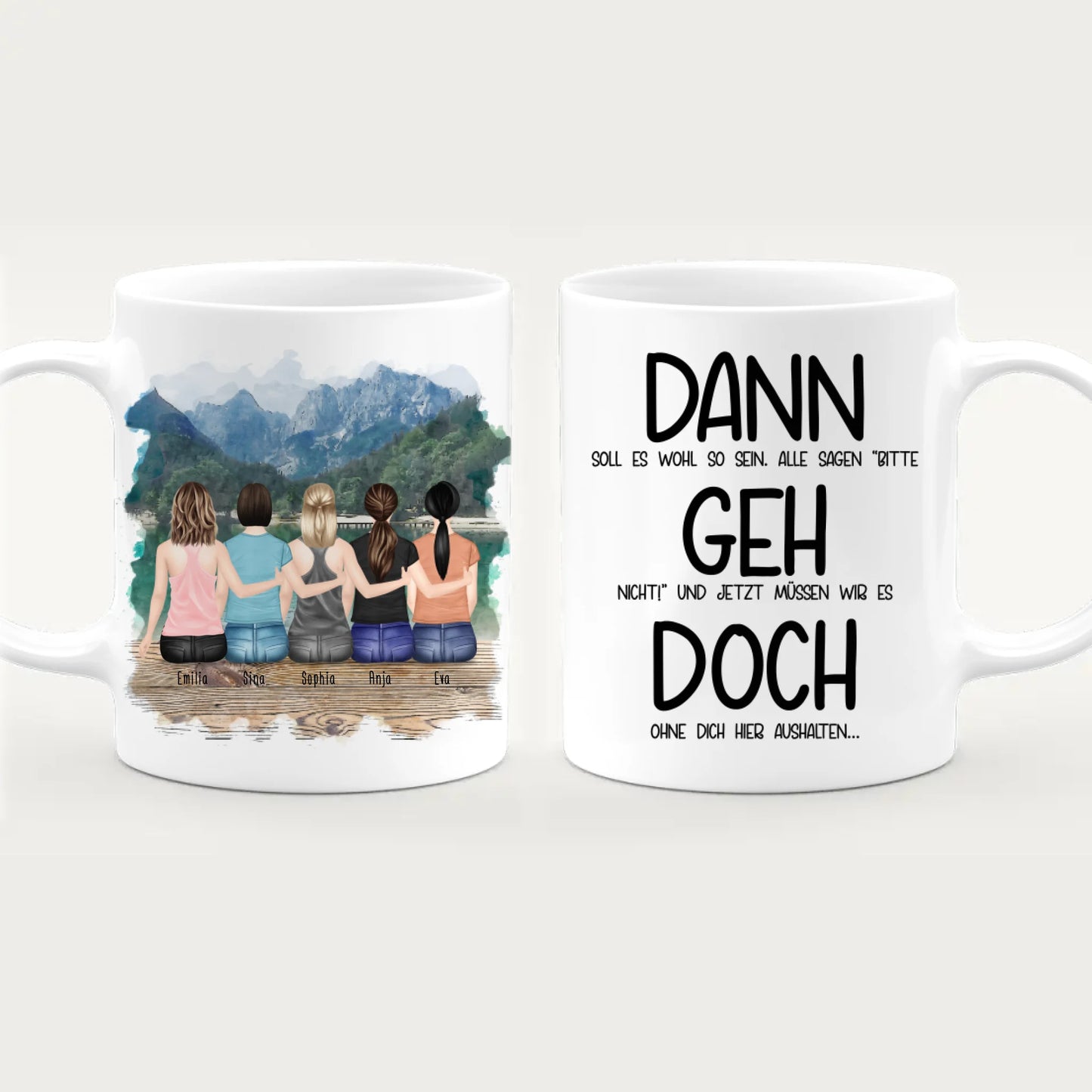 Personalisierte Tasse Kollegen (5 Frauen) - Abschiedsgeschenk