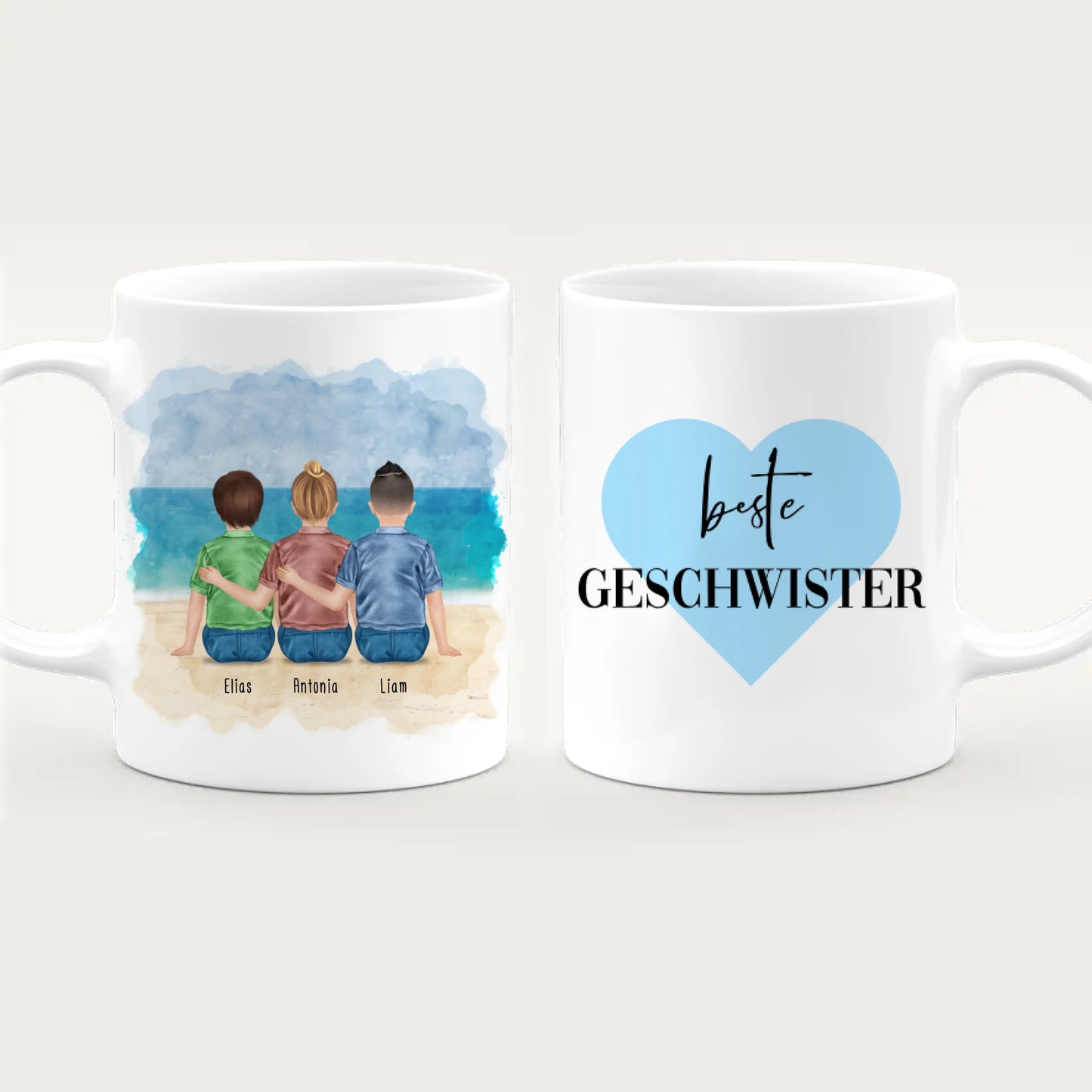 Personalisierte Tasse - Beste Geschwister (3 Kinder)