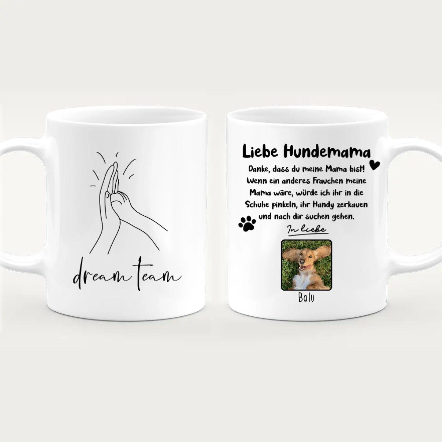 Personalisierte Tasse - Hundemama/Hundepapa (1-6 Hunde)