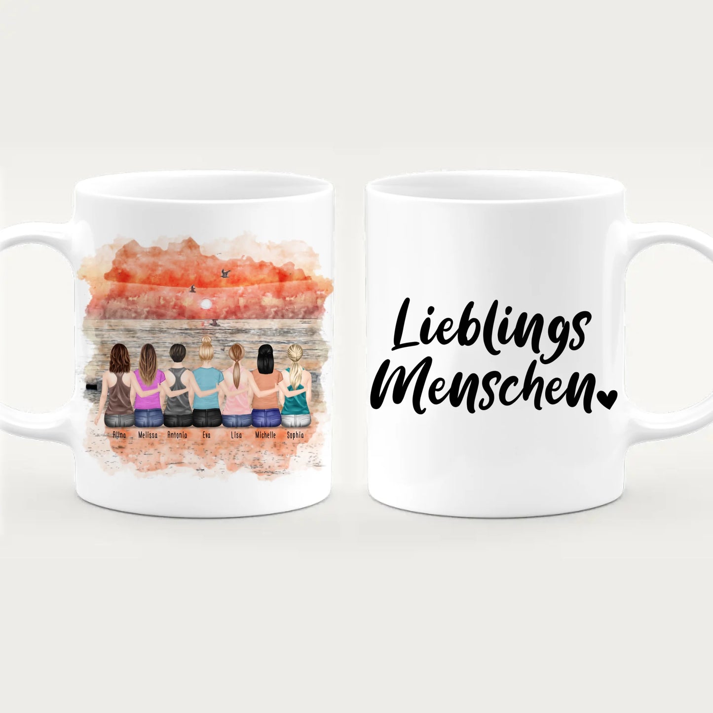 Personalisierte Tasse für Beste Freundinnen (7 Freundinnen)