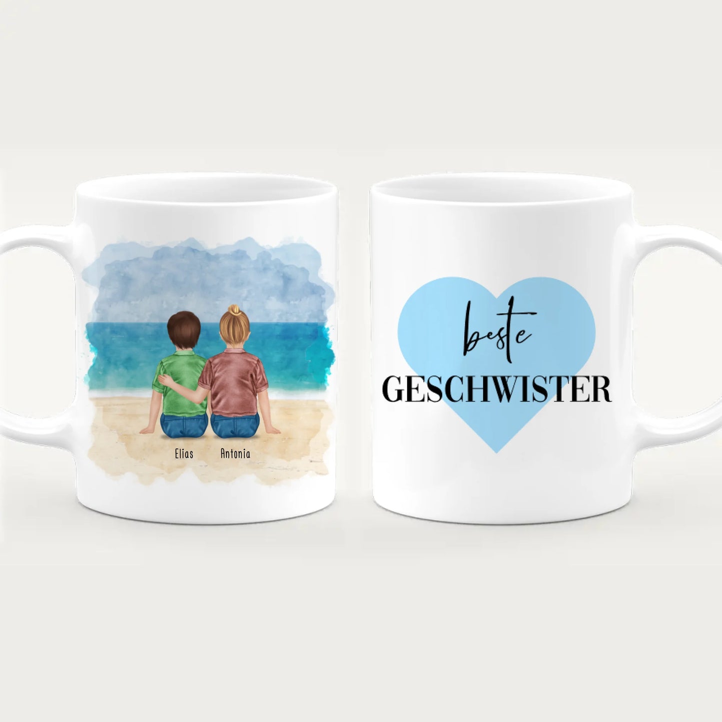 Personalisierte Tasse - Beste Geschwister (2 Kinder)