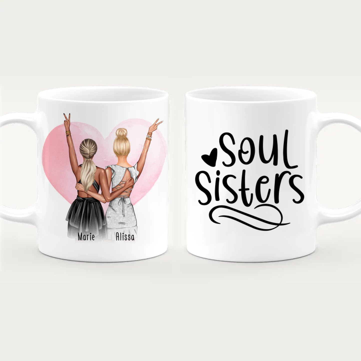 Personalisierte Tasse - Beste Schwestern mit Kleid (2 Schwestern) - Schwestern Tasse