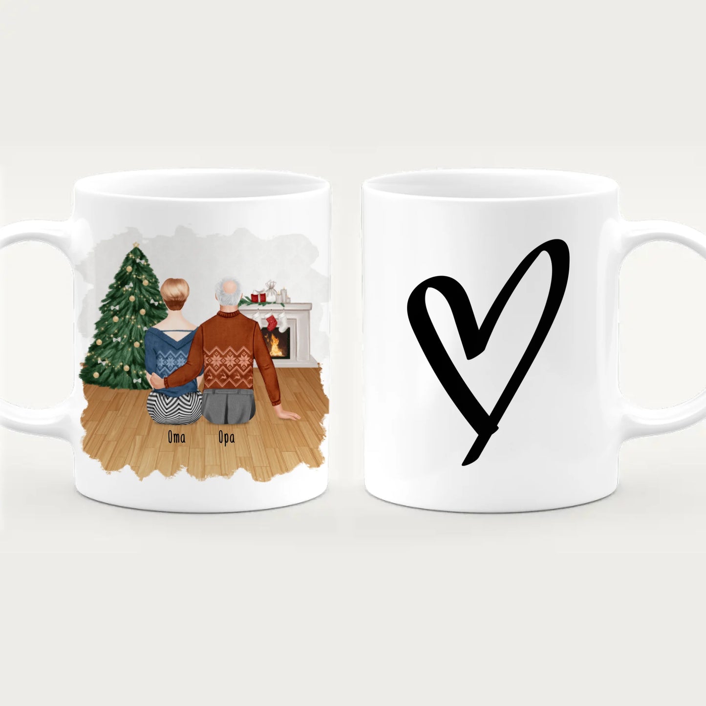 Personalisierte Tasse mit Oma und Opa - Weihnachtstasse