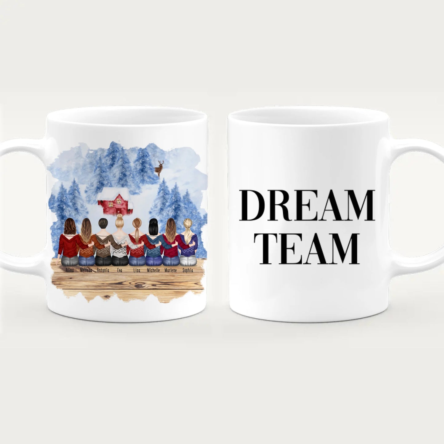 Personalisierte Tasse für Beste Freundinnen (8 Freundinnen) - Weihnachtstasse