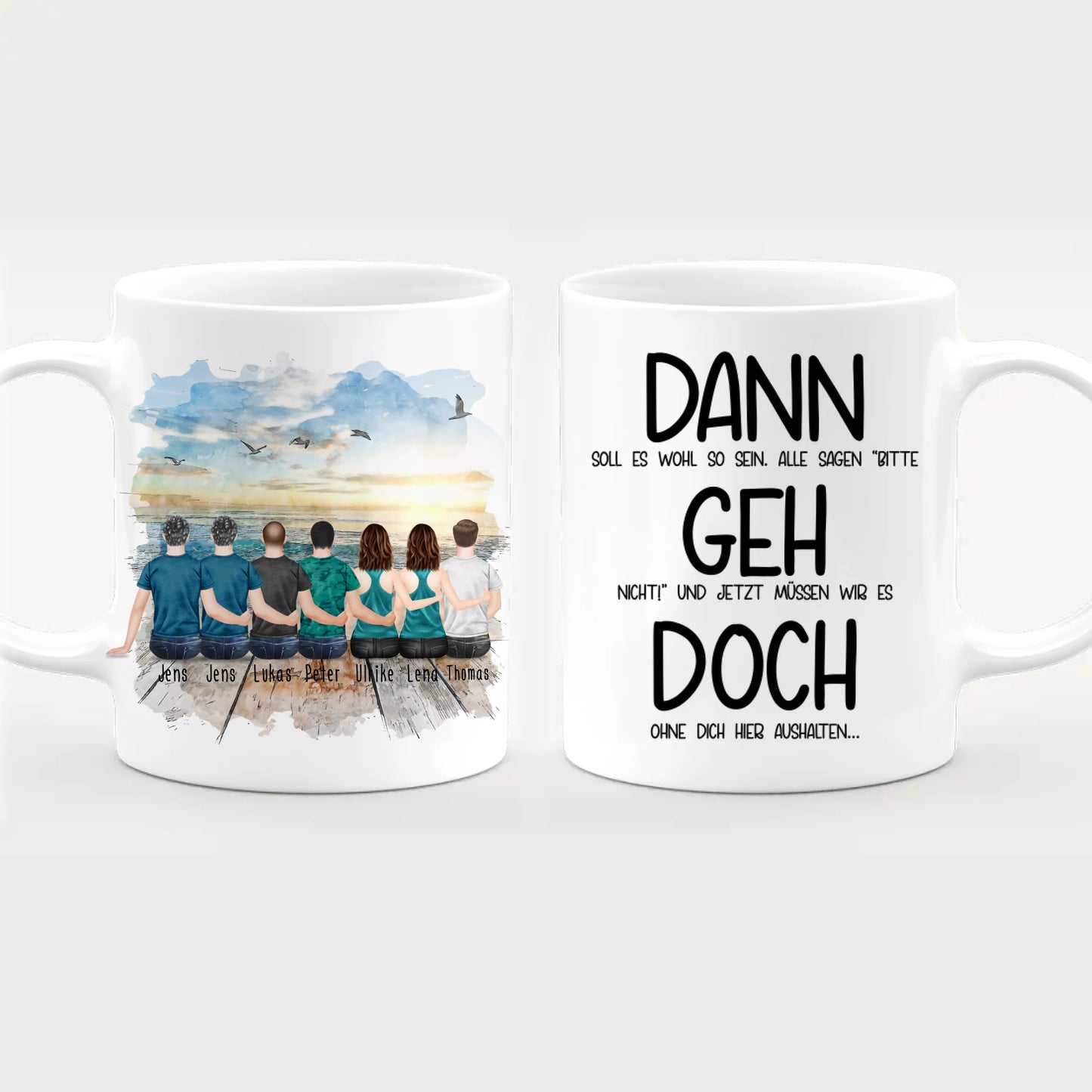 Personalisierte Tasse Kollegen (2 Frauen + 5 Männer) - Abschiedsgeschenk