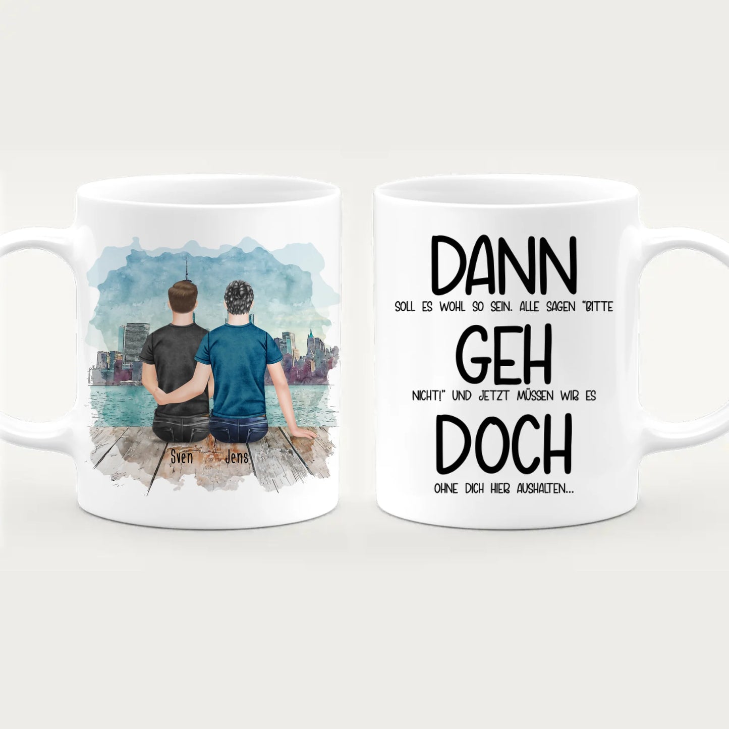 Personalisierte Tasse Kollegen (2 Männer) - Abschiedsgeschenk