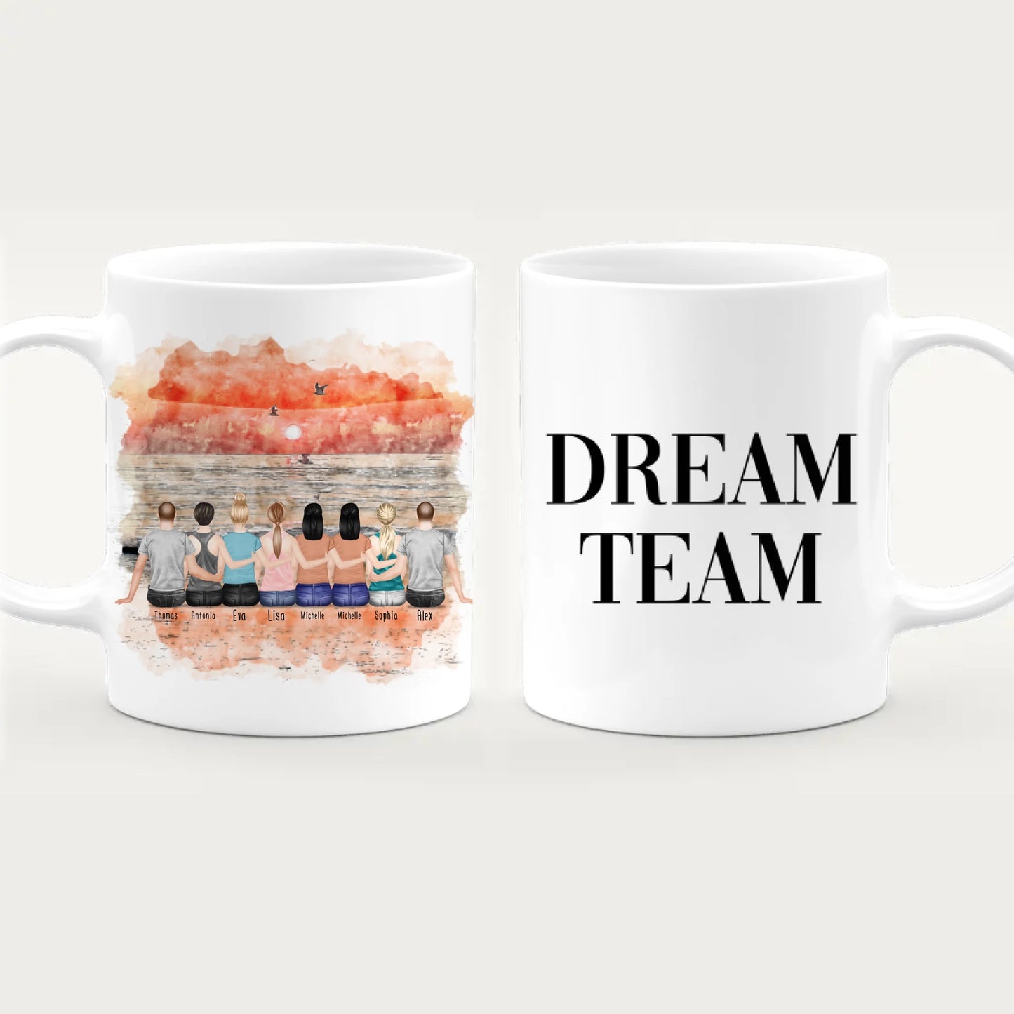 Personalisierte Tasse Beste Freunde (6 Frauen + 2 Männer)