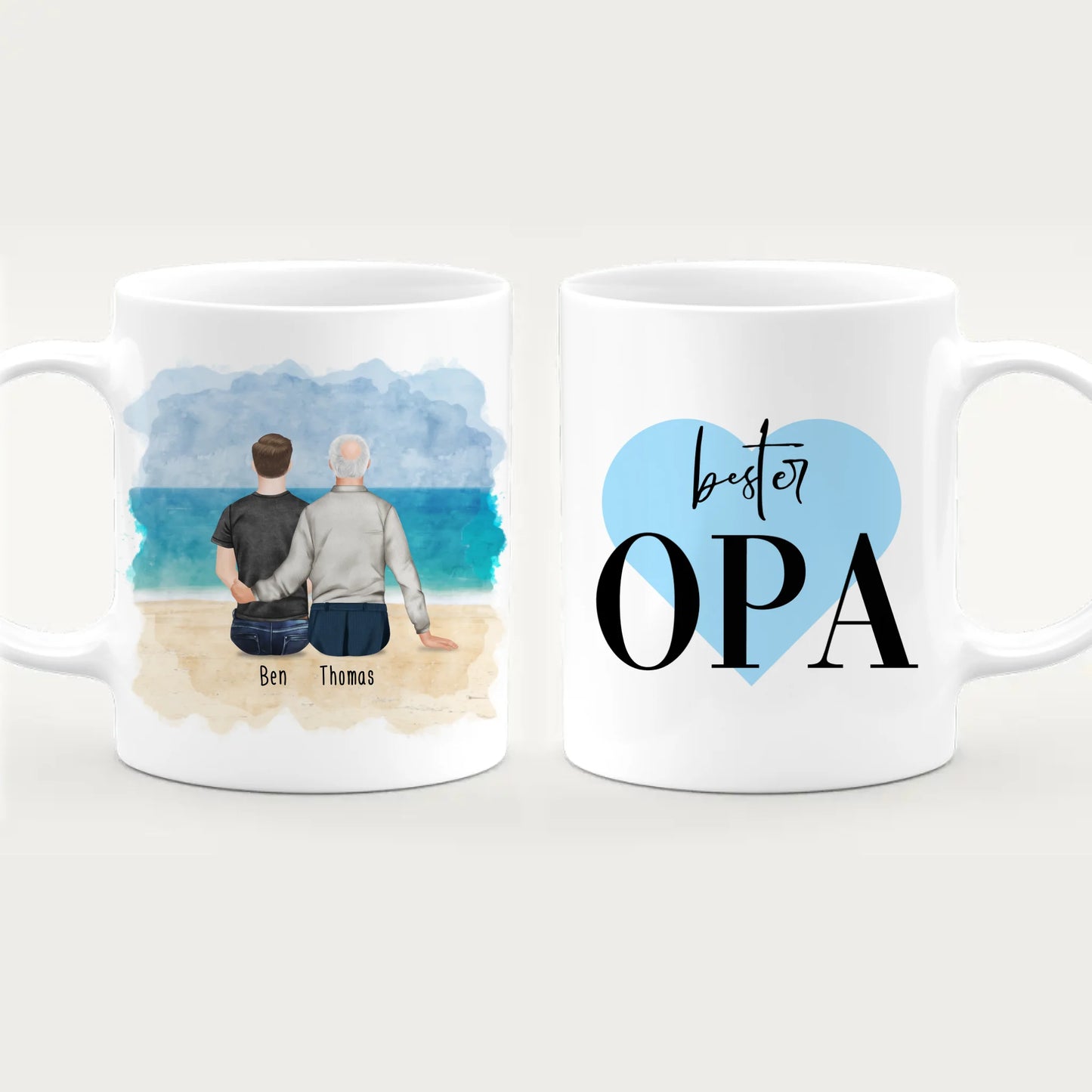 Personalisierte Tasse für Opa (1 Mann + 1 Opa)