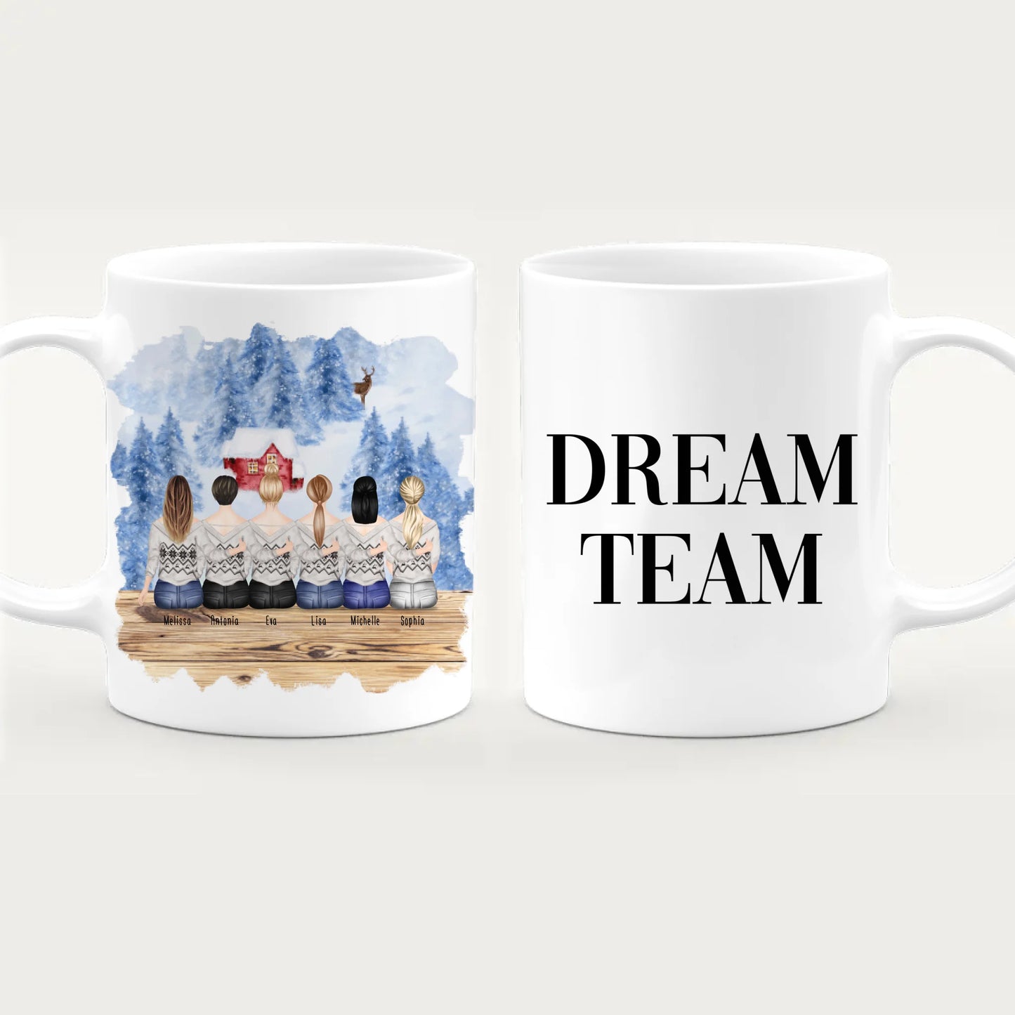 Personalisierte Tasse für Beste Freundinnen (6 Freundinnen) - Weihnachtstasse